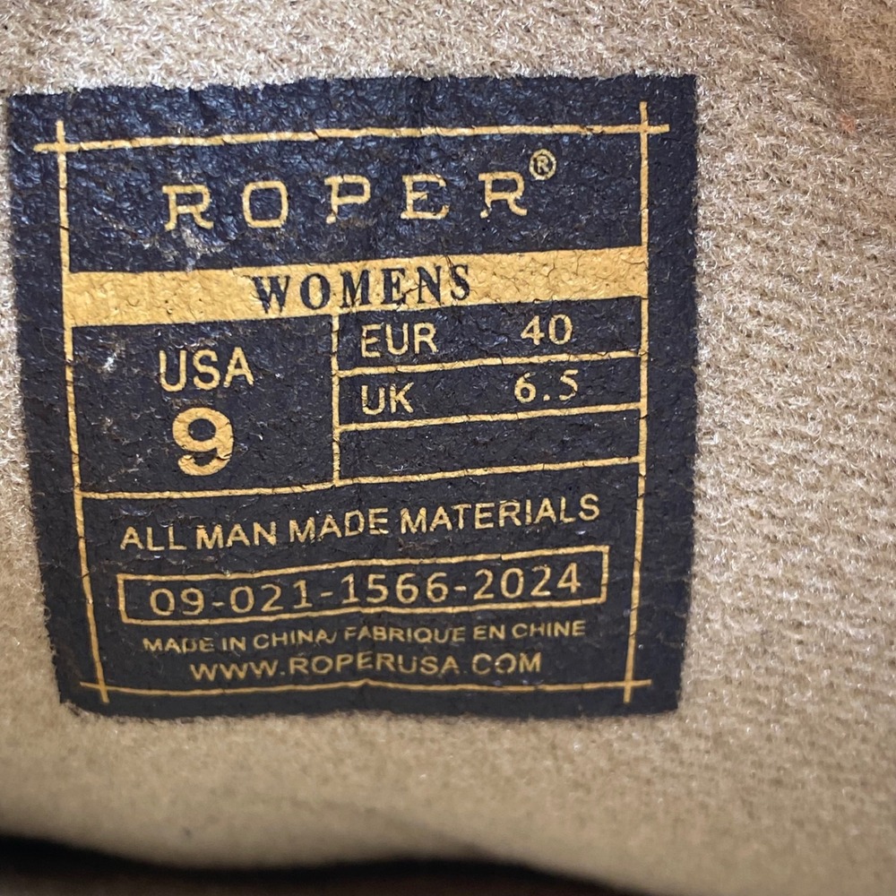 Roper 09-021-1566-2024 Western Cowboy Boots Women 9 Brown Embroidered Point Toe - Picture 5 of 13